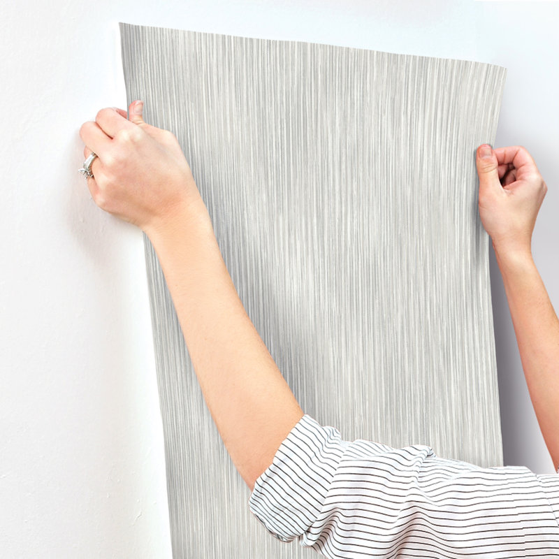 Malin Faux Grasscloth Wallpaper, Gray