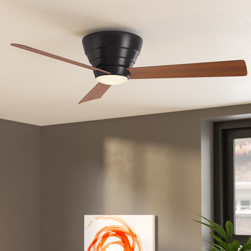 Ventilateur de plafond de 54 po de style hélice à 3 pales avec télécommande et luminaire Hodson