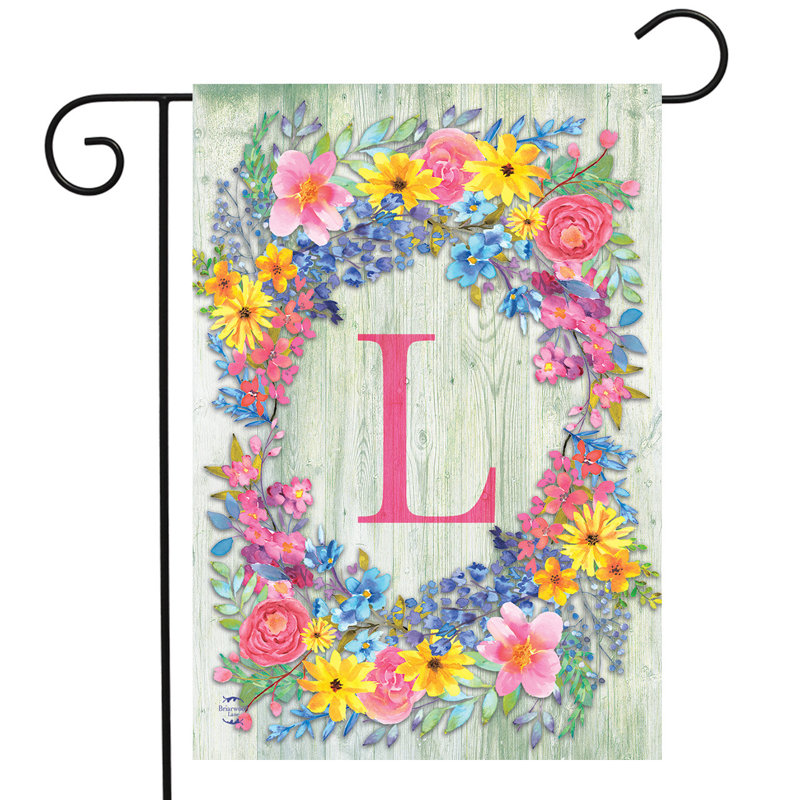Drapeau de printemps monogramme lettre L