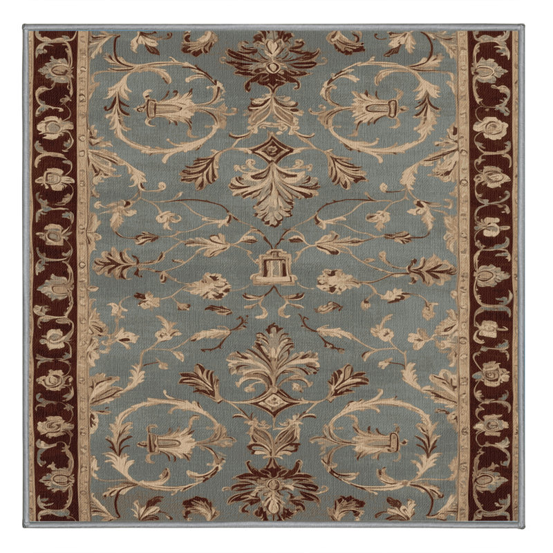 Tapis gris français lavable à la machine, Carré 3 pi