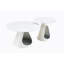 Ensemble de 2 tables basses rondes avec plateau en marbre et base en acier avec 2 lits pour chat