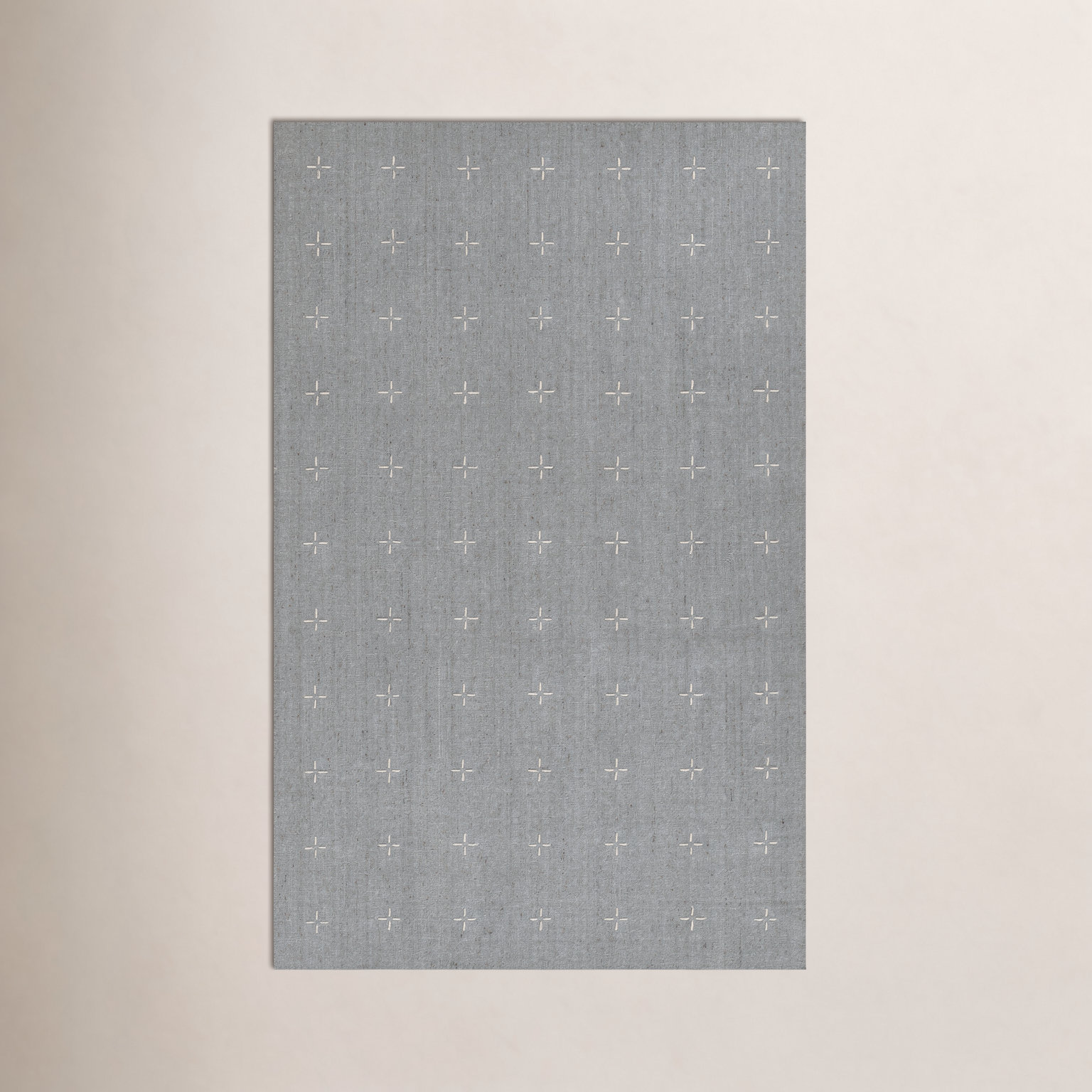 Patton Light Blue Hand-Loomed Geometric Wool Rug, Rectangle 9' x 12'