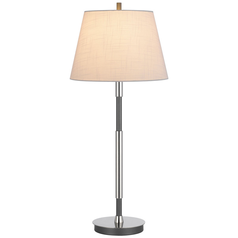 Lampe de table chromée et gris argenté, 76 cm de hauteur, structure métallique