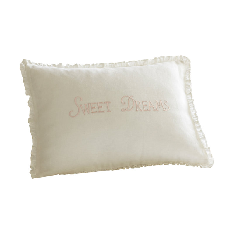 Sweet Dreams Linen Down Lumbar Pillow, Pink