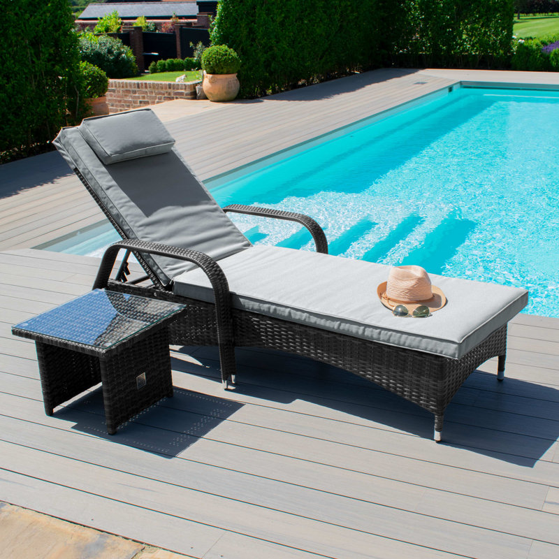 Schneider Rattan Sunlounger Set, Grey