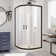 Prime 36" x 74.75" Semi-Frameless Round Sliding Shower Enclosure with Base Included