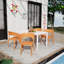 Chaise d'appoint en polypropylène orange tropical - conception une pièce pour une utilisation intérieure et extérieure avec longue table blanche moderne de 55 pouces - intérieur / extérieur - plateau de table en PP léger avec métal-208677375