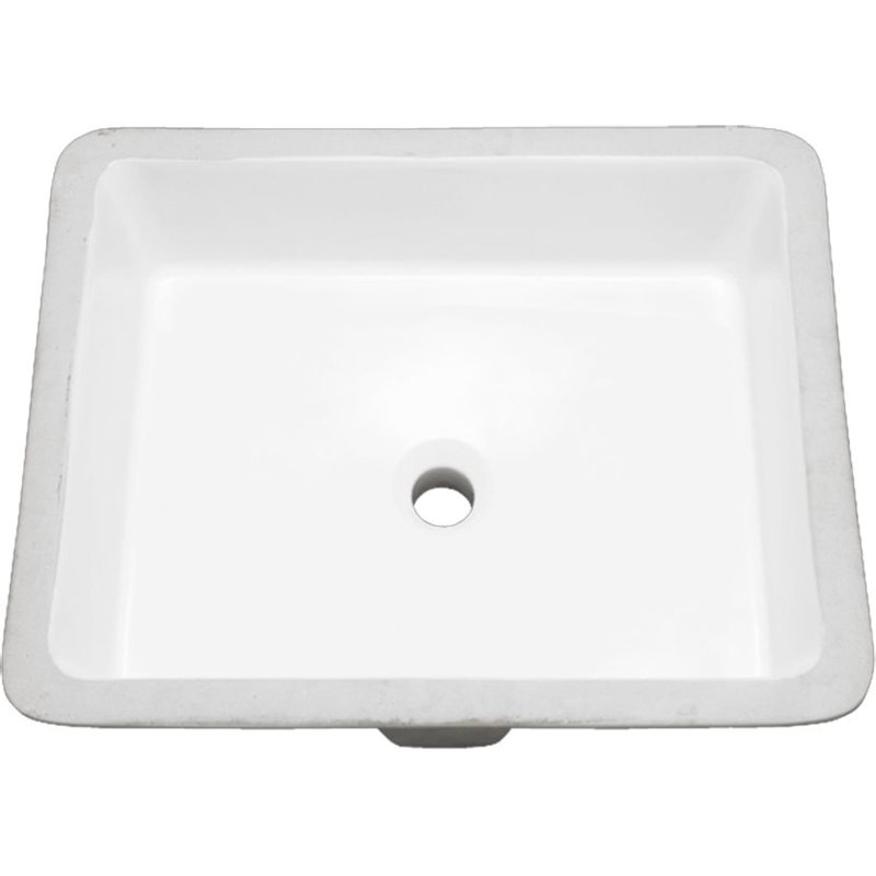 Proflo 15.9375'' White Vitreous China Rectangular Bathroom Sink with Overflow