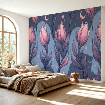 Papier peint adhésif auto-adhésif moderne pour la chambre à coucher L 69 po x l 96 po Peel and Stick