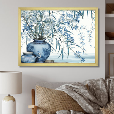 Chinese Serenity In Blue Bamboo - Bamboo Wall Art Living Room_106650