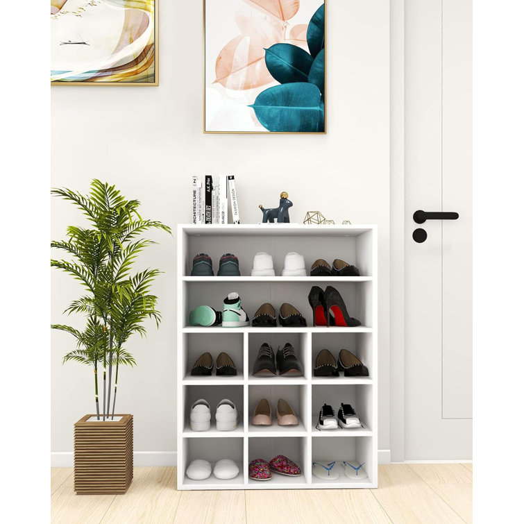 9-Cube Stackable Shoe Cubby with Storage Shelves