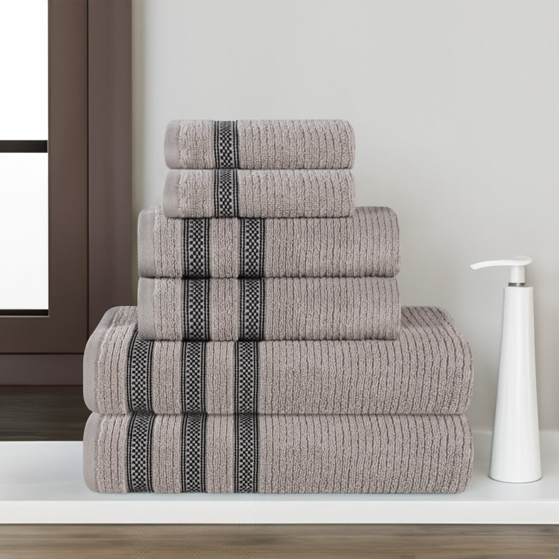 Ensemble de serviettes de bain 6 pièces Ilseruth, Gris