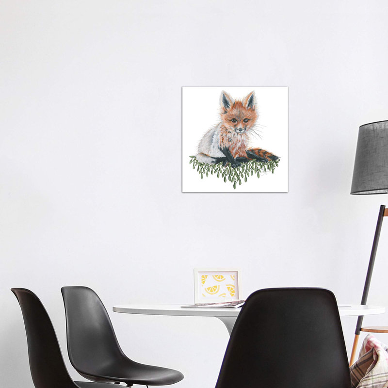 Bébé renard - reproduction d'art, Pas de tapis, Toile tendue, H 12 po x l 12 po x P 0,75 po