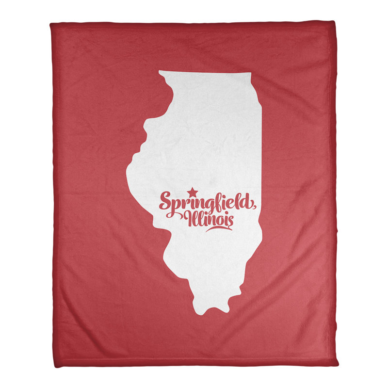 Couverture de polaire springfield illinois, 50 po x 60 po, Rouge