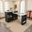 47-Inch Expandable Rotating Kitchen Island With 4 Drawers, Glass Door Cabinets And Built-In Outlet-813167089