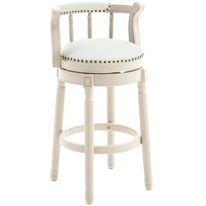 Tabourets de bar avec siège à hauteur de 29,5 po, Blanc