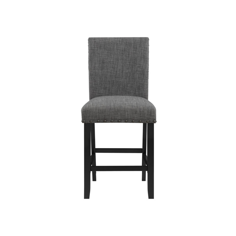2 tabourets de bar gris foncé, siège en tissu, rembourrage en mousse, dossier solide, pour une utilisation décontractée dans la salle à manger, tabourets gris faciles à nettoyer 2 unités, décontracté, rembourré, facile