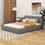 Grand lit plateforme tapissier avec structure solide-294782549