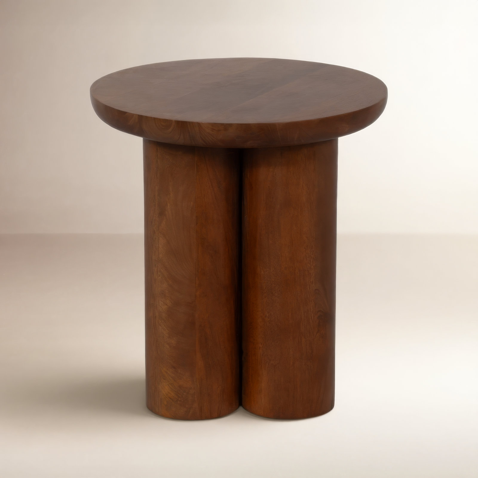 Faustine Modern Neutral Wooden End Table, Brown