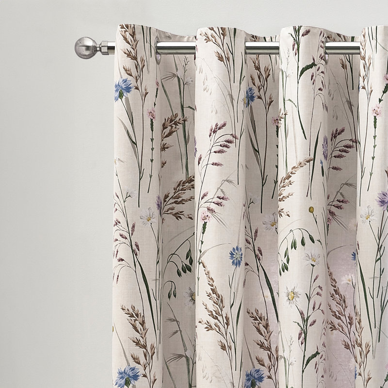 Grasmere Floral Fully Reversible Eyelet Curtains 66x90cm