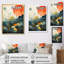 «Blue Mid Century Abstract Landscape», impression sur toile-1086346421-1086346426