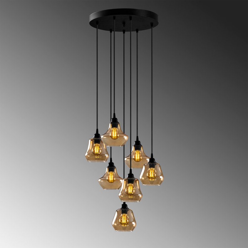 Luminaire suspendu géométrique à 7 lumières Poynter