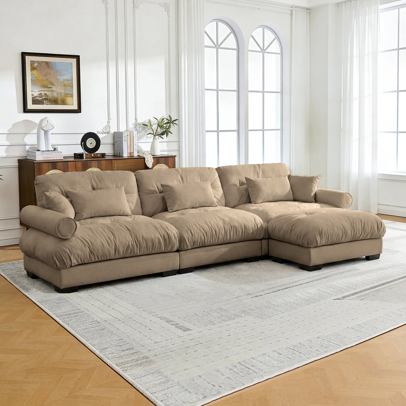Ensemble de canapé modulaire Chenille, Chenille beige