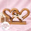 Sculpture en bois d'acacia brun naturel Delamare Hearts