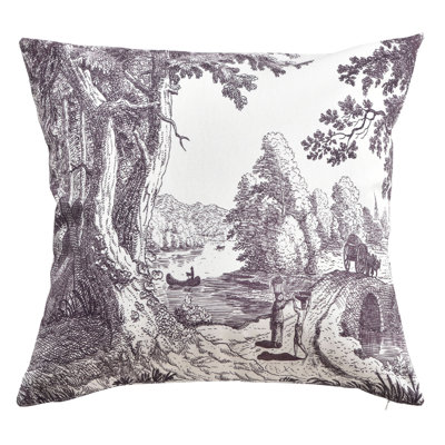 Reverie Toile Pillow - Amaranth & Ivory - 24" x 24"