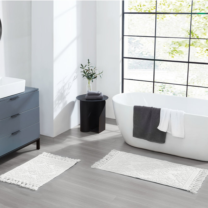 Ricardo 2 Piece Bath Rug Set, White