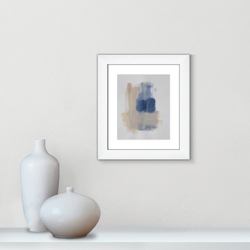 Esmeray Powder Room Wash III, impression sur papier, Cadre cubique blanc mat, H 16,5 po x l 14,5 po x P 1,25 po