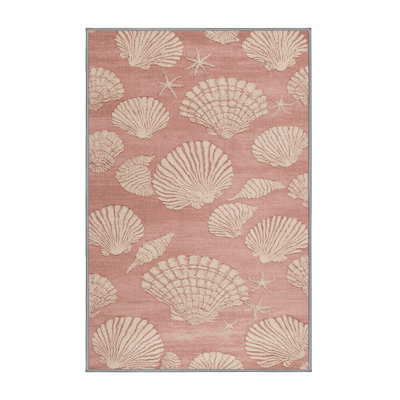  Tapis nautique lavable rose coquillage