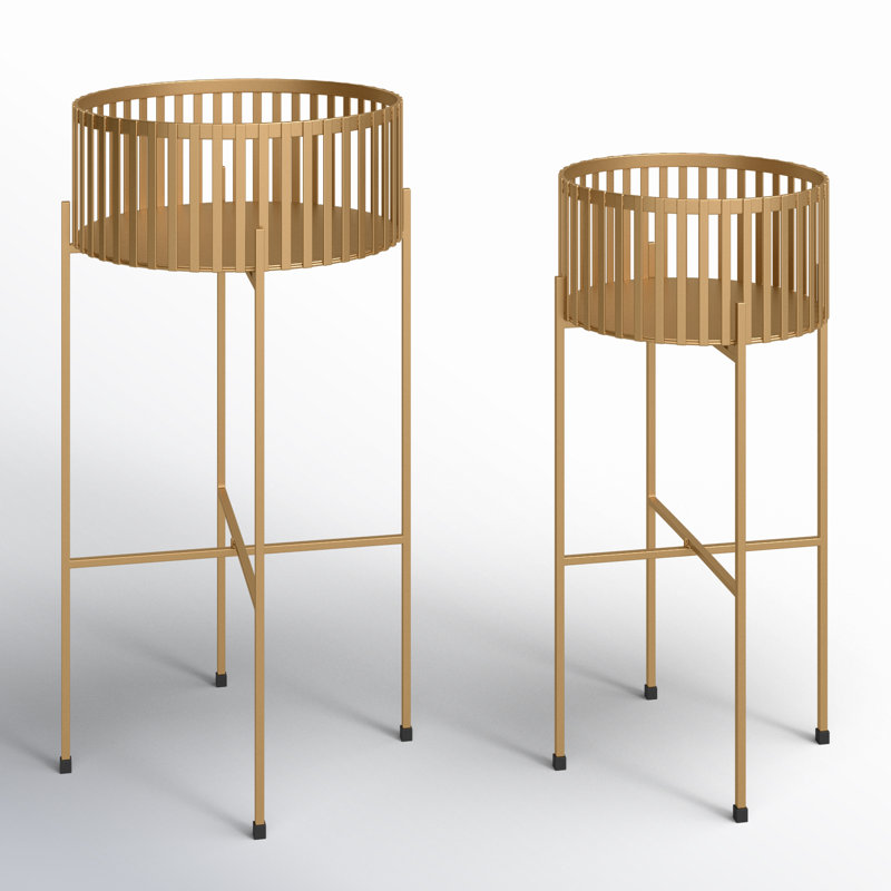 Dulaney Metal Elevated Planter, Gold
