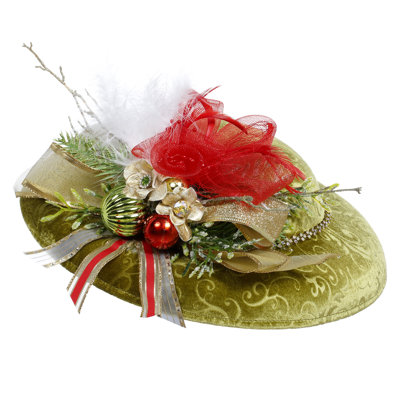 Ornement chapeau vert 11 x 11,5 po