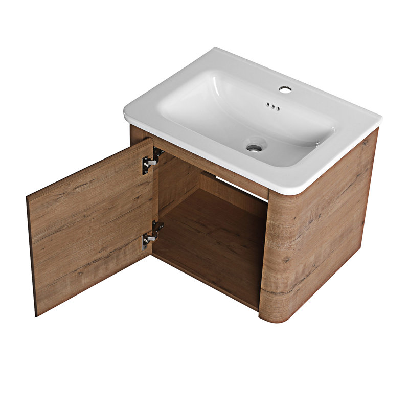 Meuble-lavabo mural avec lavabo en céramique, 24"