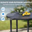 Table d'extérieur en métal, table ronde pour 6 personnes avec trou pour parasol, table de patio au design minimaliste moderne-32091680-32091708