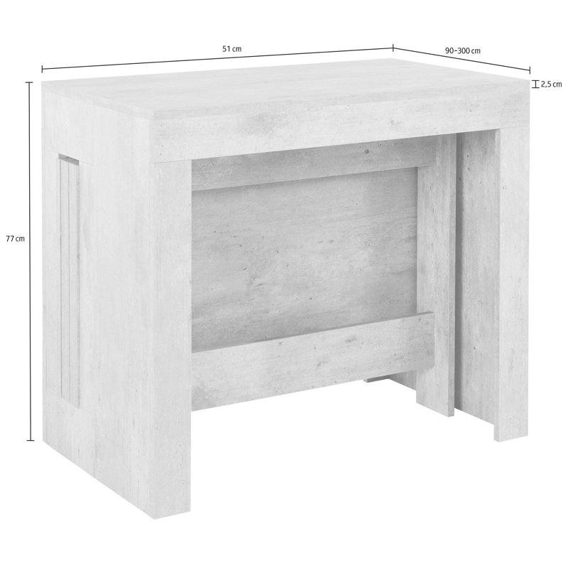 Biagia Extendable Dining Table, Cement
