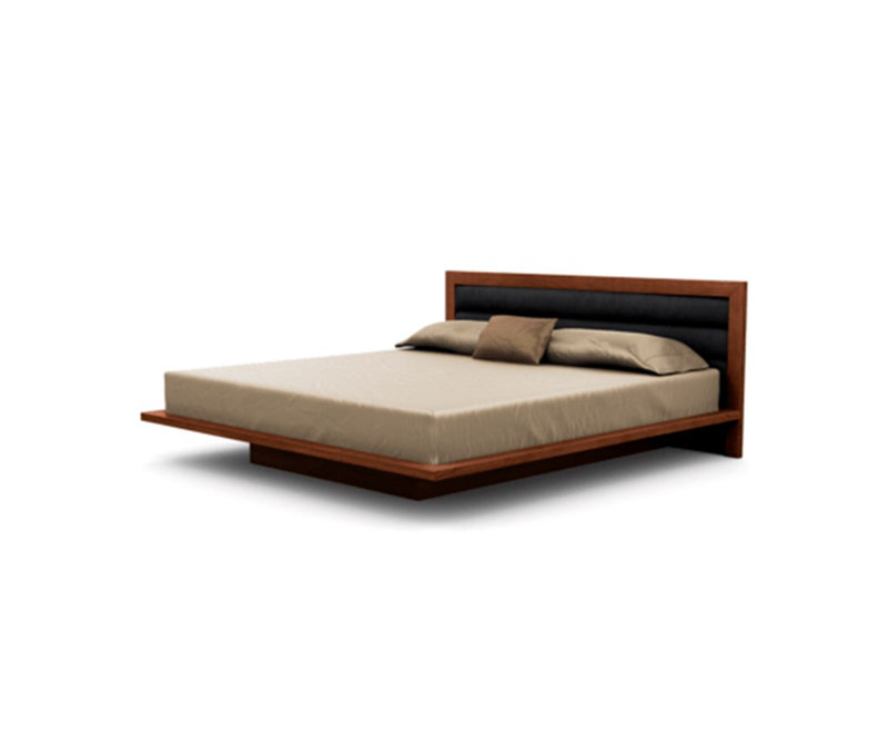 Lit plateforme Moduluxe, Onyx, Très grand californien, Cerise cognac