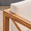 Chaise Mid-Century moderne: fabrication en bois, siège à eau, siège de patio avec look et rembourrage