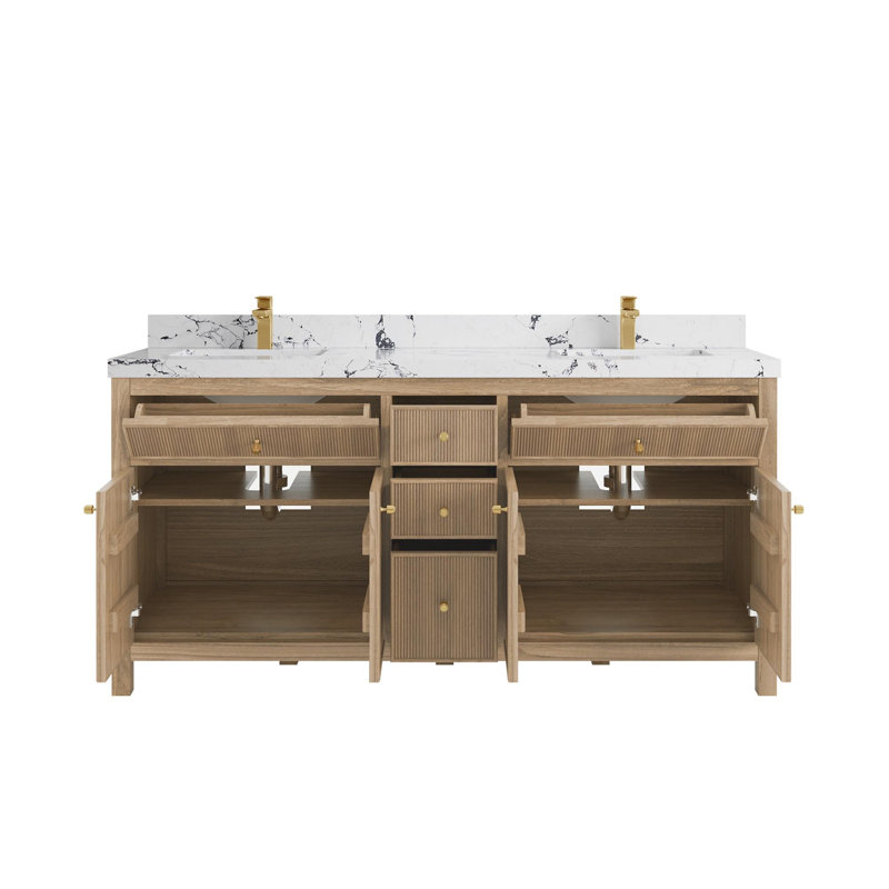 Ensemble de meuble-lavabo double 72 po Sonoma, Viola Night, Light Graywashed