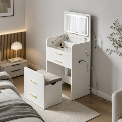 Vanity with Mirror and Seat