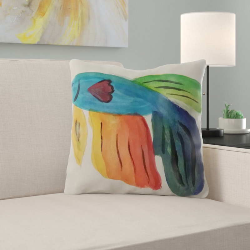 Coussin décoratif aquarelle , Microsuède, Intérieur