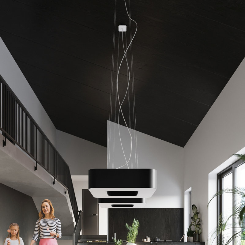 Cristle 8 - Light Unique/Statement Pendant, 110cm H x 60cm W x 60cm D, Black
