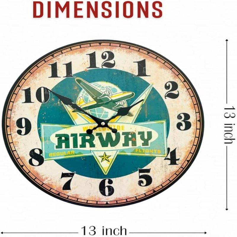 Horloge murale 13 pouces Airway