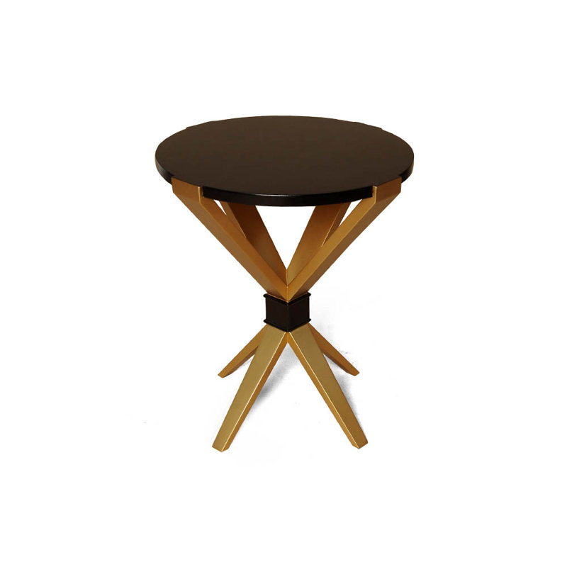 Amyrikal Cross Legs End Table, Dark Brown