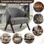 Chaise longue peu encombrante avec assise profonde et dossier inclinable - Chaise d'appoint à profil bas, structure en bois robuste pour une lecture décontractée, salon, gris-130556612