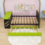 Lit de jour double en bois avec port USB, bureau et lit gigogne-1622513453