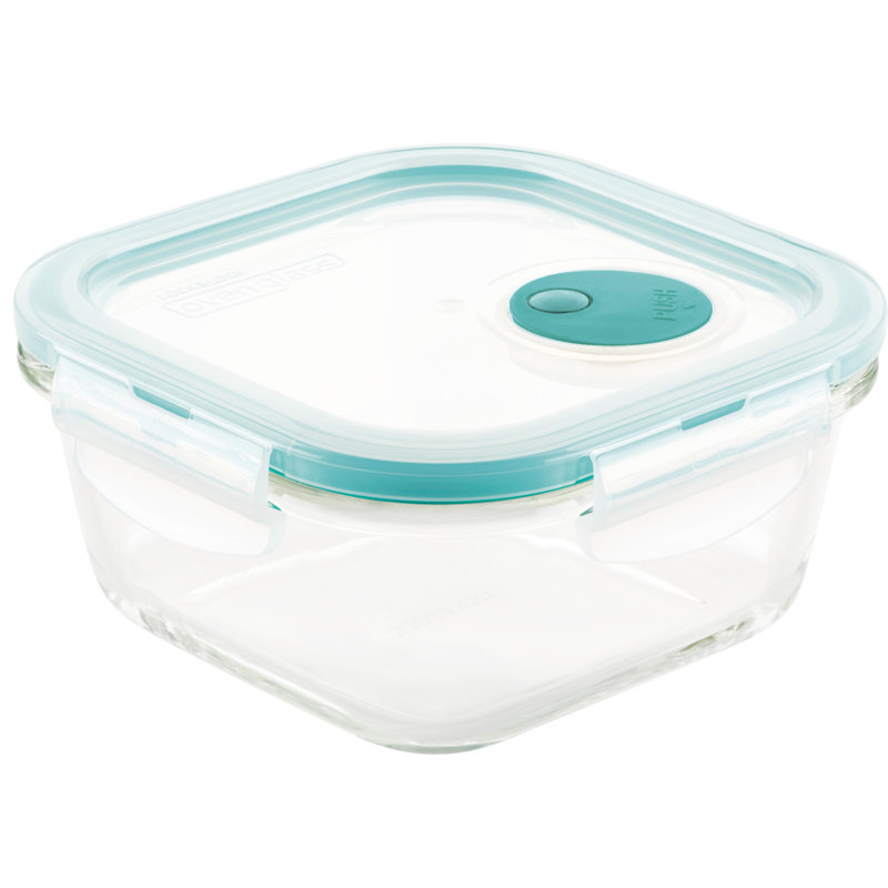 Clear Borosilicate Glass 17-Ounce Airtight Food Storage Jar with Steam Vent