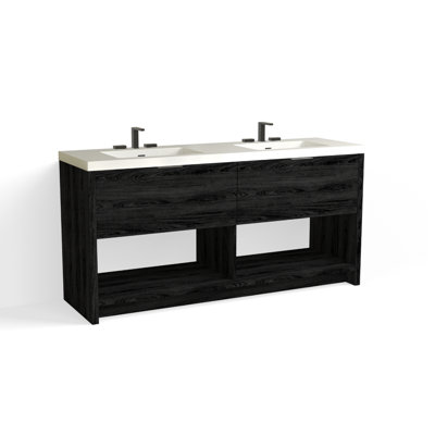 Vista 72" W Freestanding Double Bathroom Vanity