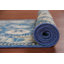 Tapis de couloir bleu à motif géométrique Oushak